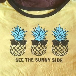 Justice girls yellow pineapple cotton t-shirt